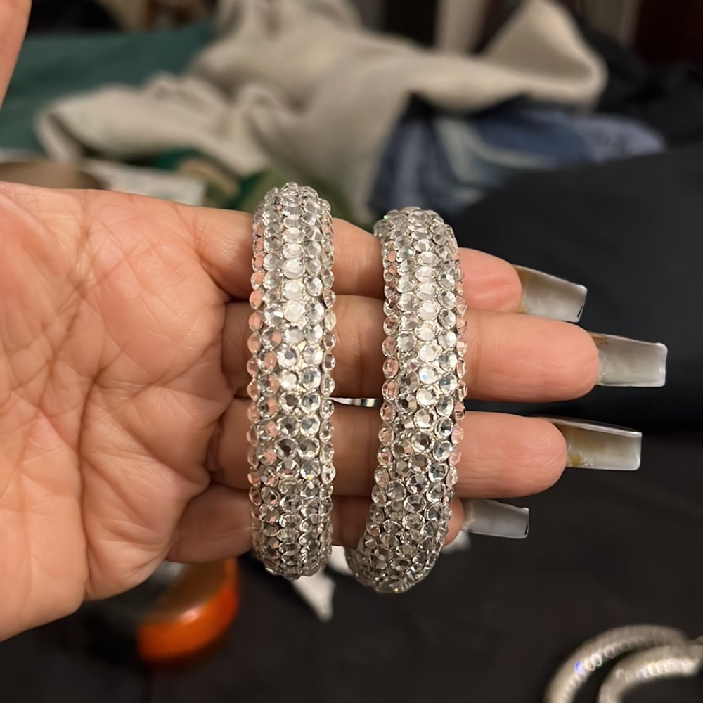 A Set Bangle Bracelets & Earrings - image 4